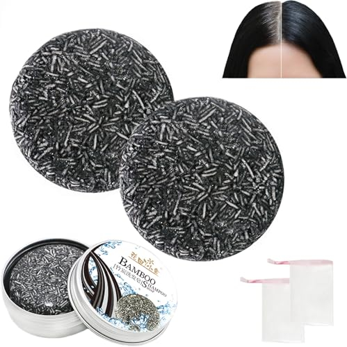 Anti Gray Bar, Hair Darkening Shampoo Bar, Grey Hair Reverse Bar, Natural Grey Hair Removal Soap, Charcoal Shampoo Bar for Moisturizing, Gray Hair, Pack of 2