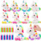 FUNCREVITY Lot de 10 petits animaux en peluche licorne avec stylos colorés - Cadeau d'anniversaire d'enfant - Porte-clés licorne - Cadeau d'invités - Pinata - Remplissage licorne - Cadeaux pour filles