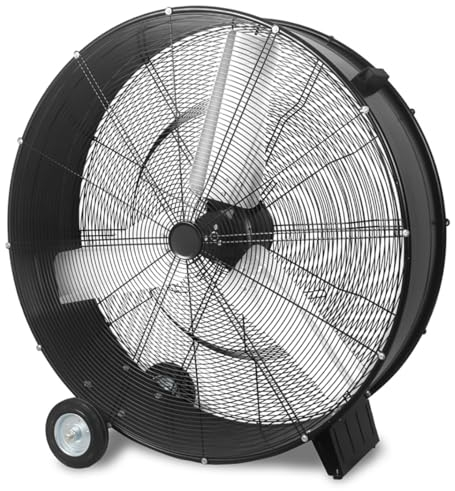 Ventilador De Tambor Industrial De 24 Pulgadas, Ventilador De Piso Resistente, Con Circulador De Aire De 3 Velocidades Con Ruedas Inclinables De 360°, Ventilador De Tienda De Alta Velocidad De 180 W