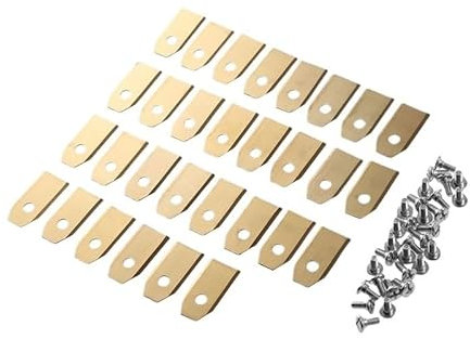 30 pièces Lame de Tondeuse Tondeuse à Gazon Herbe Remplacement Tondeuse pièce de Coupe for Tondeuse Husqvarna/pour Tondeuse à Gazon robotique Gardena(Gold)