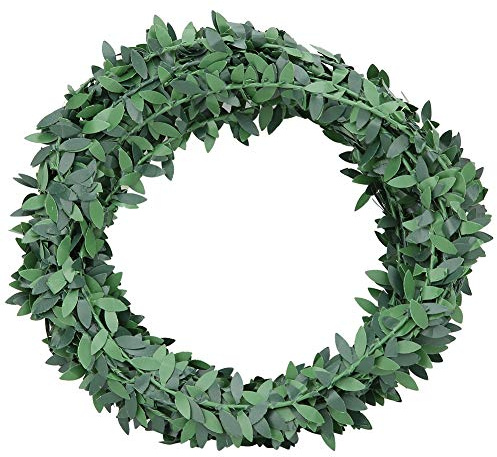 MOTOULAX Weihnachtsgirlande, 24,6 m, Weihnachtsdekoration, künstliche Efeu-Girlande, künstliche Efeu-Girlande, künstliche grüne Blätter, für Hochzeitsfeier, DIY-Haarreifen