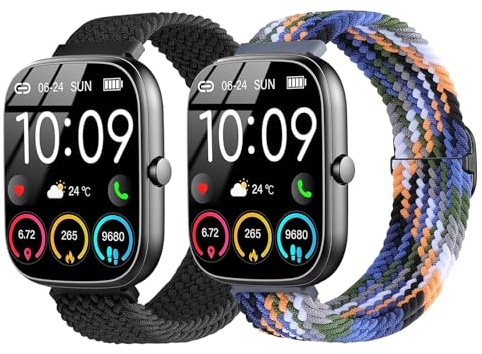 Armband für Fitpolo IDW13/16/19, TOOBUR IDW13/16/19/IDW28, ENOMIR IDW19 | 22mm Geflochtenes Design, weich & atmungsaktiv, verstellbar, kompatibel mit uaue T60/T50S, Jugeman P99/Y66, Nerunsa P66D