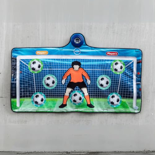 ARZOM - Elektronische Torwand – Fußballmatte mit 2 Spieler Punktezähler – Fußballspiel für Indoor & Garten – Fussballtor Geschenk für Jungen & Kinder – Selbstklebend inkl. Ball & Pumpe