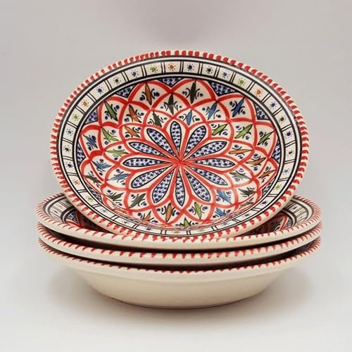 Juego de 4 platos hondos Bakir rojo - D 24 cm