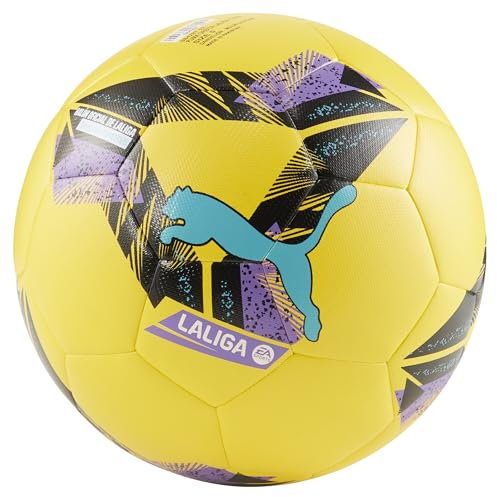 PUMA Erwachsene Orbita LaLiga 1 Hybrid Fußball 4, Pelé Yellow Multicolor