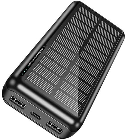 Solar Powerbank 52800mAh USB C Externer Akku Tragbare Powerbank Schnellladung, Kompatibel mit iPhone, Samsung, iPad etc, Powerbank für Reisen, Camping, Outdoor
