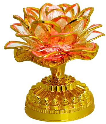OSALADI Lotus Lampe 1pc Lotus Geformt Lampe Bunte Buddha Licht Home Office Tempel