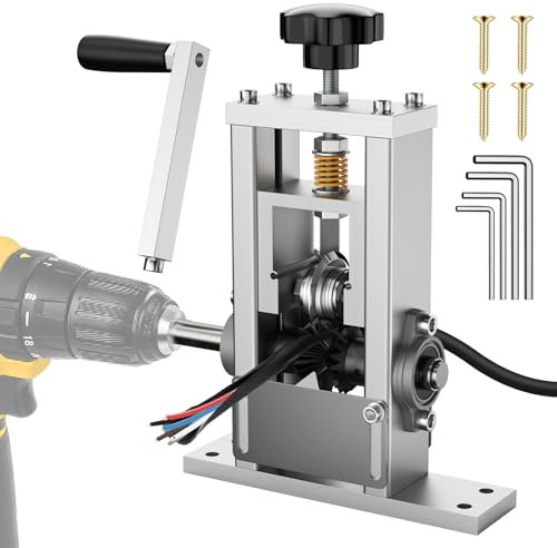 CAMXTOOL Máquina pelacables, herramienta pelacables manual o alimentada por taladro, máquina pelacables para alambre de chatarra de 0.04 a 0.85 pulgadas, pelacables de cobre