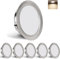 YindaLux 6er Set LED Einbaustrahler 230V 3W 4000K Neutralweiß, LED Spot Ultra Flach 300LM Bohrloch 55-58mm und 15mm Flache, IP44 Möbeleinbauleuchte LED Einbauspots für Spiegelschrank, Gebürstet Nickel