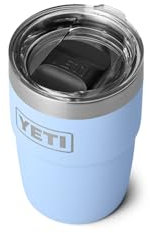 YETI Rambler 8 oz Stackable Cup, Stainless Steel, Vacuum Insulated Espresso Cup with MagSlider Lid, Big Sky Blue