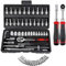 Konbawa Cordless Slim Ratchet Set, Power Ratchet Wrench Kit, Ratcheting Wrench Set, Vessel Electric Ratchet, 3/8 Drive with 46 Adjustment Tools