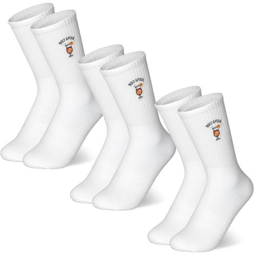 Peaken 3er Pack Aperol Spritz Socken, Aperol Geschenk,Lillet-Liebhaber-Socken, Cocktail-Geschenkset für Partyfans (36-42)