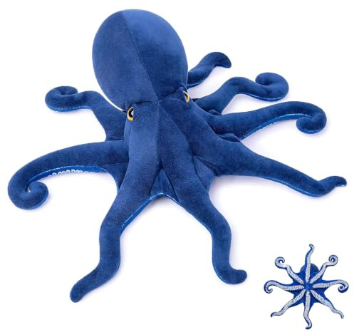 capybaraflying Simulation Kambrischer Oktopus Plüschtier, Tiefsee-Krabbeltier, ausgestopftes Oktopus-Tierspielzeug, geeignet für Schlafzimmerdekoration, Spielbegleiter (Blau/32in)