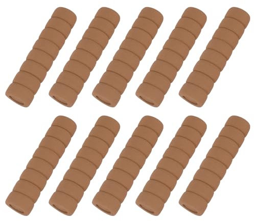 sourcing map 10 Pcs Door Knob Cover, Safety Door Handle Protector Covers Anti-Collision Soft Spiral Door Knob Covers Foam Door Pull Cover for Bedrooms Bathrooms Offices Doors, Wooden