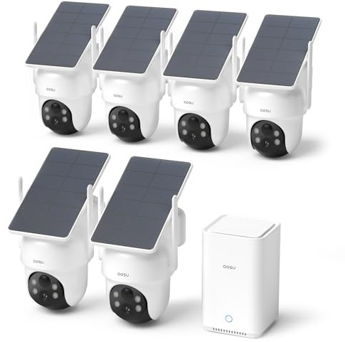 aosu D1 Classic 6-Cam Kit, Security Cameras Wireless Outdoor, Solar Powered