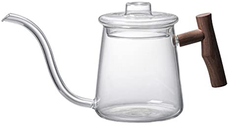 Glass Gooseneck Kettle Ergonomic Handle Water Boiler Long Narrow Spout 700ML