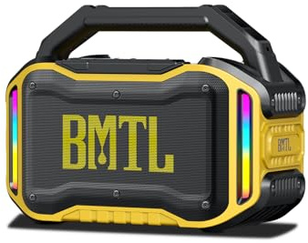XDOBO BMTL Job Bluetooth Lautsprecher 80W Tragbarer Wireless Speaker mit Tiefem Bass, Robuster Outdoor Lautsprecher, USB-C Laden, USB/AUX/6,5mm Mikrofonanschluss, 10-20H Wiedergabe Gelb