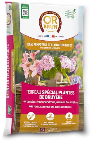 OR BRUN Terre de Bruyère pour Hortensias et Érables du Japon 20L