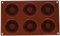 silikomart | SF012 Molde de silicona para Monoporciones SAVARIN, antiadherente, 6 cavidades, Pack de 1 Molde para tartas, Ø 72 h 23 mm, Made in Italy
