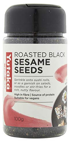 Yutaka Roasted Black Sesame Seeds 100g | Vegan-Friendly Japanese Black Sesame | Bold Nutty Garnish for Sushi, Salads, Stir-Fries & Baking