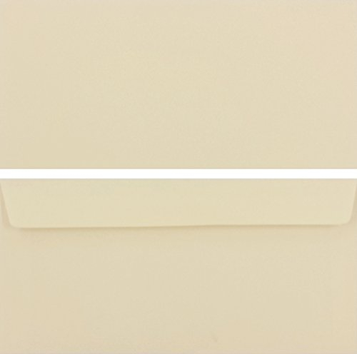 50 Stück farbige Premium Briefumschläge Briefhüllen Kuvert, Caribic Creme Beige, DIN Lang (110 X 220mm), ohne Fenster, haftklebend, 90g/m² - Karibik Umschläge