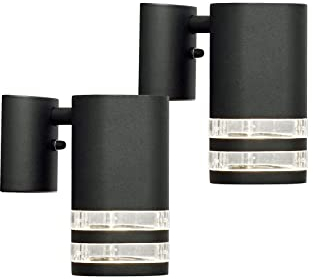 2er-Set Wandleuchten MODENA Aluminium schwarz, Downlight, GU10, Höhe 15,5 cm, IP44; Konstsmide 7515-750