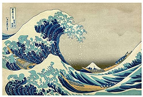Legendarte Katsushika Hokusai Die große Welle vor Kanagawa Kunstdruck auf Leinwand, cm. 60x90
