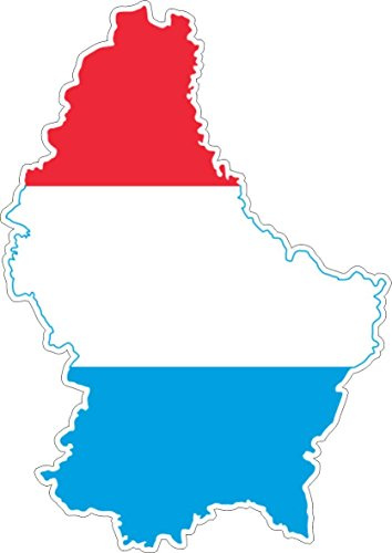Luxembourg Flag Map Self-Adhesive Vinyl Car Sticker