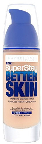 3 x Maybelline Superstay Better Skin Transforming Foundation - 005 Light Beige
