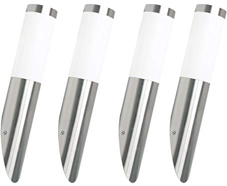 RANEX 4er-Set Außenwandleuchten aus Edelstahl, E27-Sockel, Höhe ca. 40 cm, IP44; RX 1010