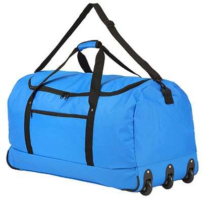 TravelZ Größe Reisetasche mit Rollen 100L - Faltbare Reisetasche XXL - Große Sporttasche mit Räder (blau)