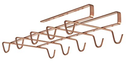 Metaltex Undershelf Mug Holder, Polytherm Copper, 14 x 28 x 6 cm