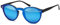 styleBREAKER gafas de sol con un solo cristal con lentes planas y patillas de plástico, lentes redondas, unisex 09020081, color:Marco negro / vidrio azul