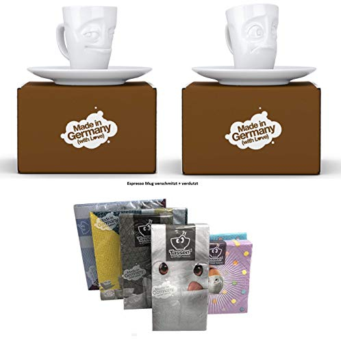 Fiftyeight Espressotassen ESPRESSO MUG 2er Set + SERVIETTEN, 80 ml, VERSCHMITZT+VERDUTZT E Mugs 2