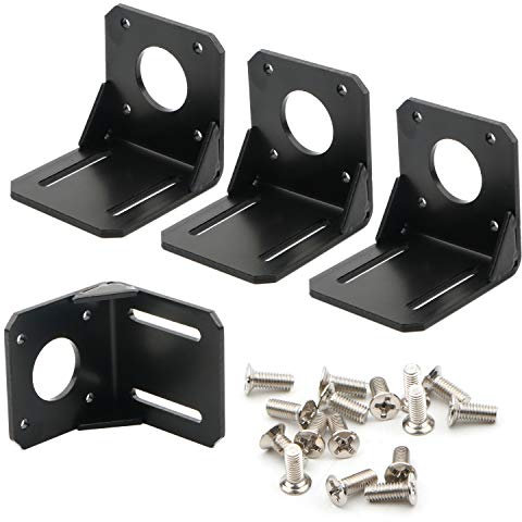 JIUWU 42 Schrittmotor Nema 17 Fester Sitz, Nema 17 Schrittmotor Stahl Montagehalterung, Schrittmotorhalterung mit Befestigungsschrauben, 4 Stück