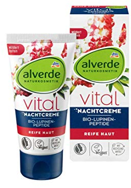 alverde NATURKOSMETIK Nachtcreme Vital Lupinen-Peptide, 1 x 50 ml