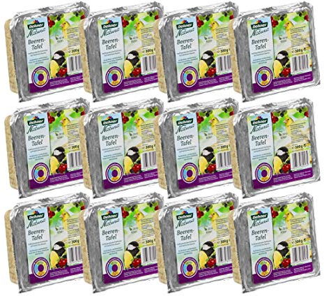Dehner Natura Wildvogelfutter-Tafeln mit Beeren, 12 x 300 g (3.6 kg)