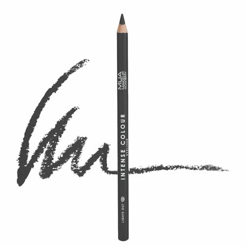 MUA Intense Colour Pencil Eyeliner, Lights Out (Pack of 1) | Bold Black Shade, Soft & Blendable Formula, Enhanced Definition, Vegan & Cruelty Free