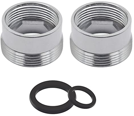 Adattatore per rubinetto, 2 pezzi, connettore aeratore in metallo massiccio, connettore per rubinetto da cucina, per depuratore d'acqua (da 18 mm femmina a maschio 22 mm)