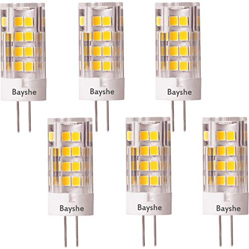 G4 LED Bulb 2700K Warm White 3.5W 350lm, 40watt Halogen Equivalent, Ceramic AC/DC12V GU4 Base for Outdoor Landscape Path Deck Step Paver Lighting,Not dimmable, 6 Pack