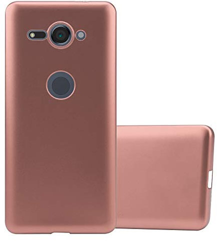 Cadorabo Hülle kompatibel mit Sony Xperia XZ2 COMPACT Schutzhülle TPU Silikon Case Metallic Design Slim Kratzfest Weiche Gummi mit Rundumschutz Case Hülle für Sony Xperia XZ2 COMPACT in Rosa