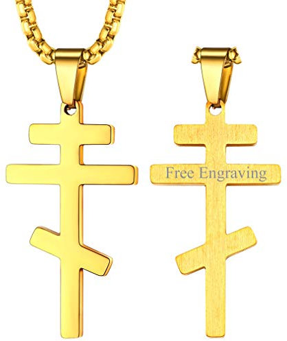 FaithHeart personalisierte vergoldete Kreuzkette Herren Damen Orthodoxe Kreuzkette Religiöser Orthodoxe Kreuz Anhänger für die orthodoxen Gläubigen…