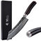 Wakoli EBO Premium Blockmesser – 20 cm Klinge mit VG10 Kern aus 67 Lagen Damaststahl, Hammerschlag, ergonomischer schwarzer Eichenholzgriff, extra scharfes Profi Küchenmesser in Geschenkbox