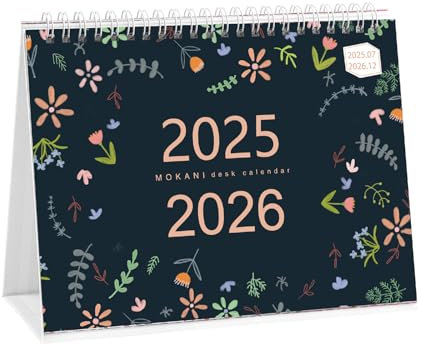 Desk Calendar 2025-2026, Monthly Desktop Calendar (Oct. 2025 - Dec 2026, 10 x 8.25), Standing Flip Calendar with Thick Paper, Academic Year Planner with Stickers