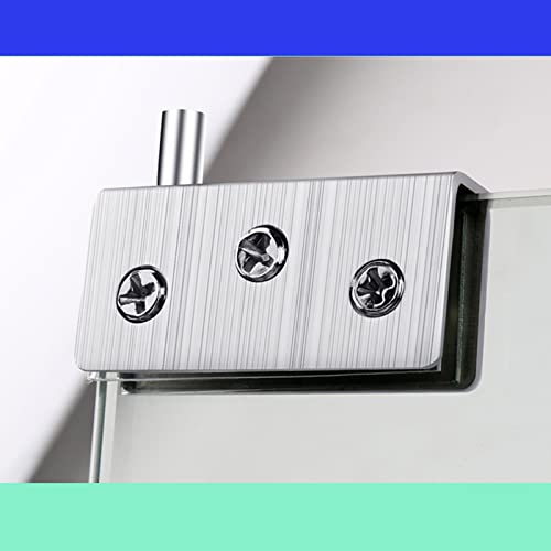 Bisagra pivotante libre para puertas de cristal, para puertas de armario Bisagras cromadas pulidas para puertas (1 par) (plata)