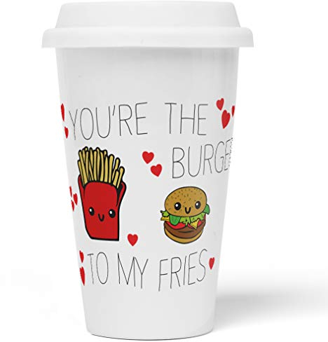 JUNIWORDS To-Go Becher mit Deckel, You’re the burger to my fries