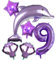 DIWULI Delfin Ballon Set 9 Jahre Lila Meer Motto-Party Deko