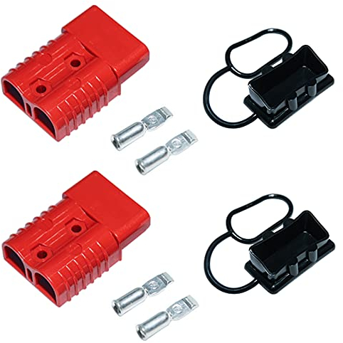 LEZED Batterie Connecteur Prise de Connexion Rapide de Batterie 50A 600V Batterie Connexion Rapide Prise de Connecteur pour Voiture Van Les Modes Moto 2 Ensembles de Rouge