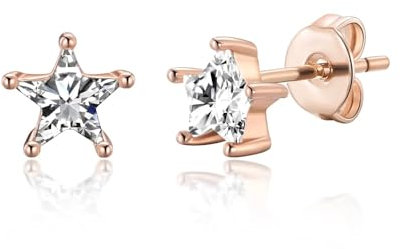 Orecchini Stella Placcati Oro Rosa Creati Con Cristalli Zircondia®