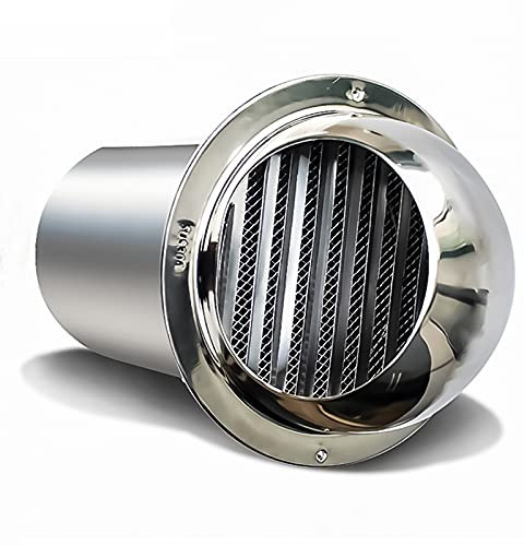 LIGUOYI Tubo in Acciaio Inox per Canne Fumarie Circolare Cappa di Scarico Accessorio di Sfiato Calibro 150 160 180 200mm Cappe Griglia di Aerazione, Previenivento Contrario E Pioggia, Cintura/Rete